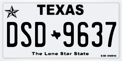 TX license plate DSD9637
