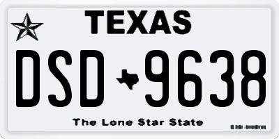 TX license plate DSD9638