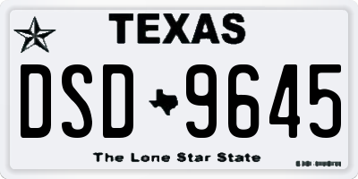 TX license plate DSD9645