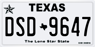 TX license plate DSD9647