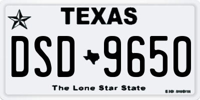 TX license plate DSD9650