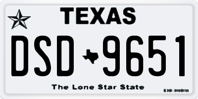 TX license plate DSD9651