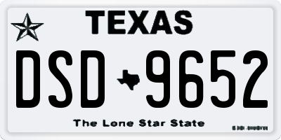 TX license plate DSD9652