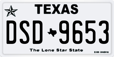 TX license plate DSD9653