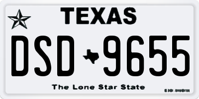 TX license plate DSD9655