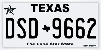 TX license plate DSD9662