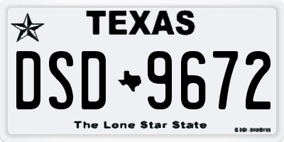 TX license plate DSD9672