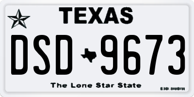 TX license plate DSD9673