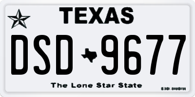 TX license plate DSD9677