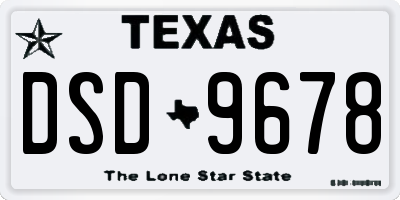 TX license plate DSD9678