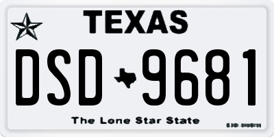 TX license plate DSD9681