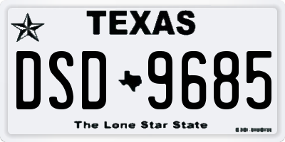 TX license plate DSD9685