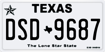 TX license plate DSD9687
