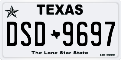 TX license plate DSD9697