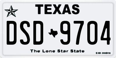 TX license plate DSD9704