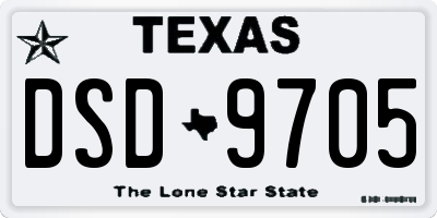 TX license plate DSD9705