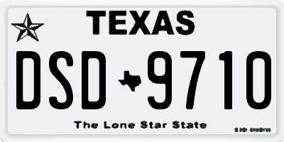 TX license plate DSD9710