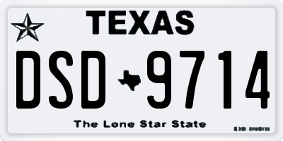 TX license plate DSD9714