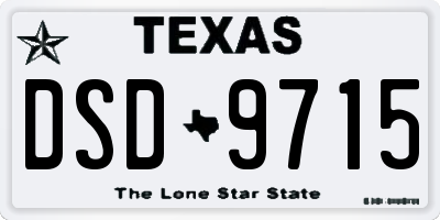 TX license plate DSD9715