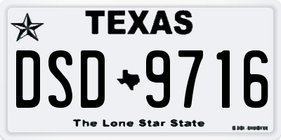 TX license plate DSD9716