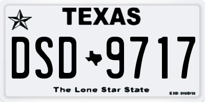 TX license plate DSD9717