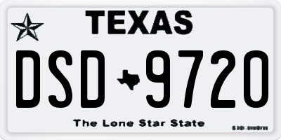 TX license plate DSD9720