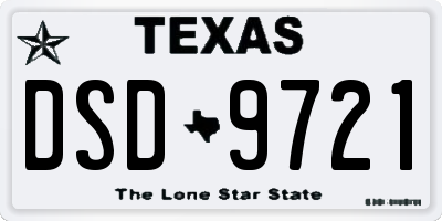 TX license plate DSD9721