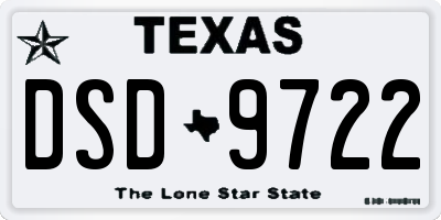 TX license plate DSD9722