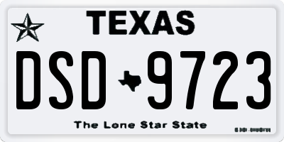 TX license plate DSD9723
