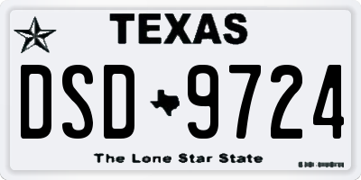TX license plate DSD9724