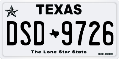 TX license plate DSD9726