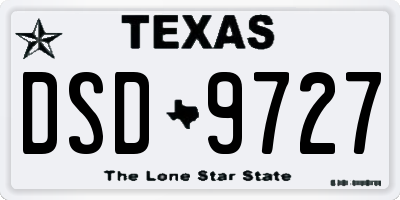 TX license plate DSD9727