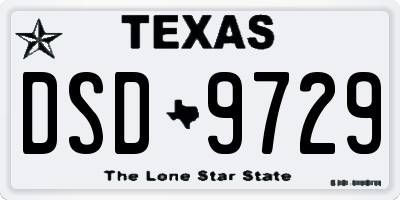 TX license plate DSD9729
