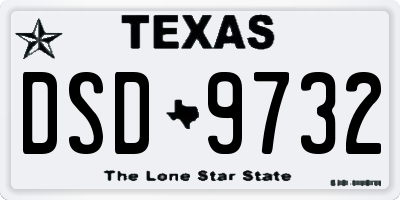 TX license plate DSD9732