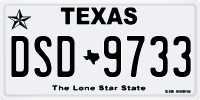 TX license plate DSD9733