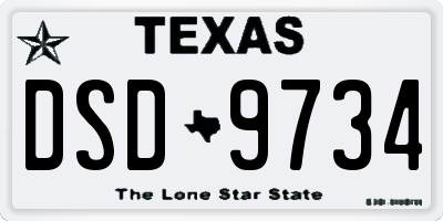 TX license plate DSD9734