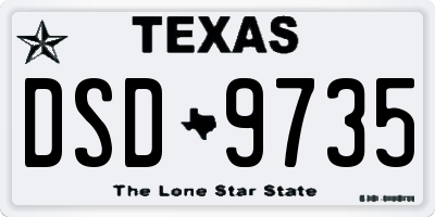 TX license plate DSD9735
