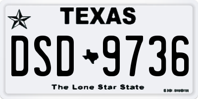 TX license plate DSD9736