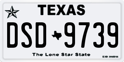 TX license plate DSD9739