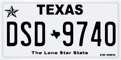 TX license plate DSD9740