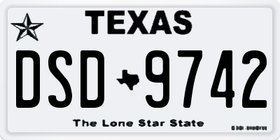 TX license plate DSD9742