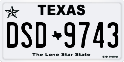 TX license plate DSD9743
