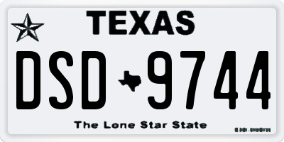 TX license plate DSD9744