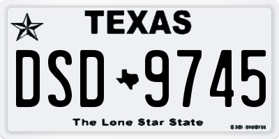 TX license plate DSD9745