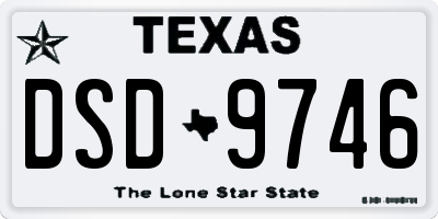 TX license plate DSD9746