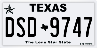 TX license plate DSD9747