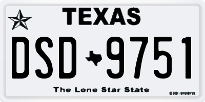 TX license plate DSD9751