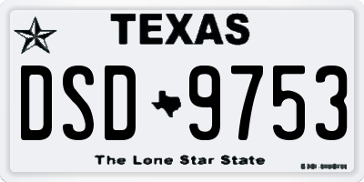 TX license plate DSD9753