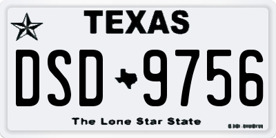TX license plate DSD9756