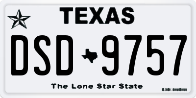 TX license plate DSD9757